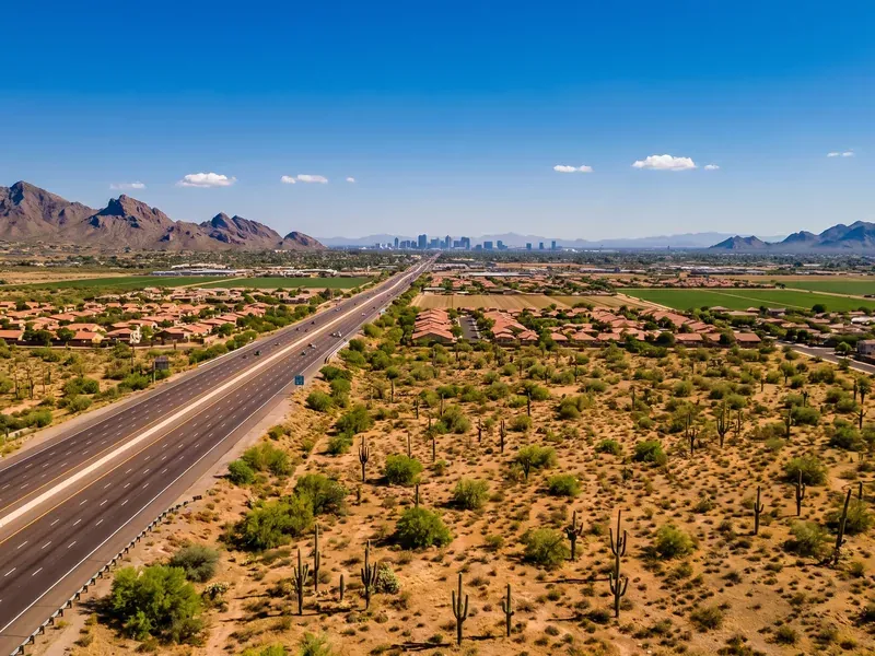 West Valley neighborhood with desert mountains behind