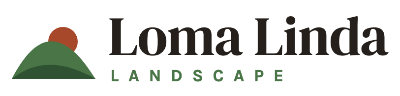 Loma Linda Landscape wordmark with a green hill and a terracotta sun
